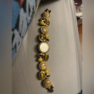 Aria Watch with various brown and neutral stones with gold tone
